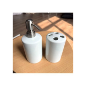 Set de baie dozator sapun + suport periute personalizat foto