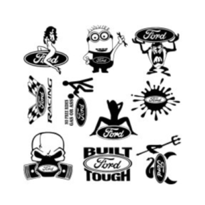 Set 10 stickere auto personalizate Ford 15cm