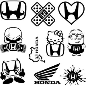Set 10 stickere auto personalizate Honda