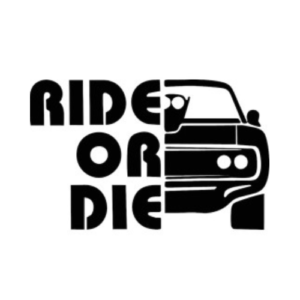 Sticker auto ''Ride or die'', 20x13 cm, Negru