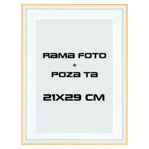 Rama foto Barcelona alb+auriu 21x29cm