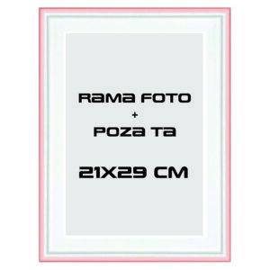 Rama foto Barcelona alb+auriu rose 21x29cm