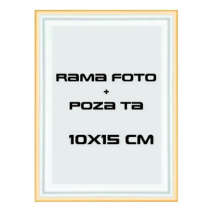 Rama foto Barcelona alb+auriu 10x15cm