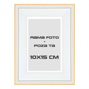 Rama foto Barcelona alb+auriu 10 x 15 cm