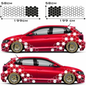 2 Seturi Stickere HoneyComb Abstract (12cm/buc) 199cm x 48cm