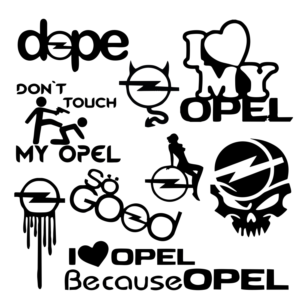 Set 10 Stickere Opel (cca 15cm/buc)